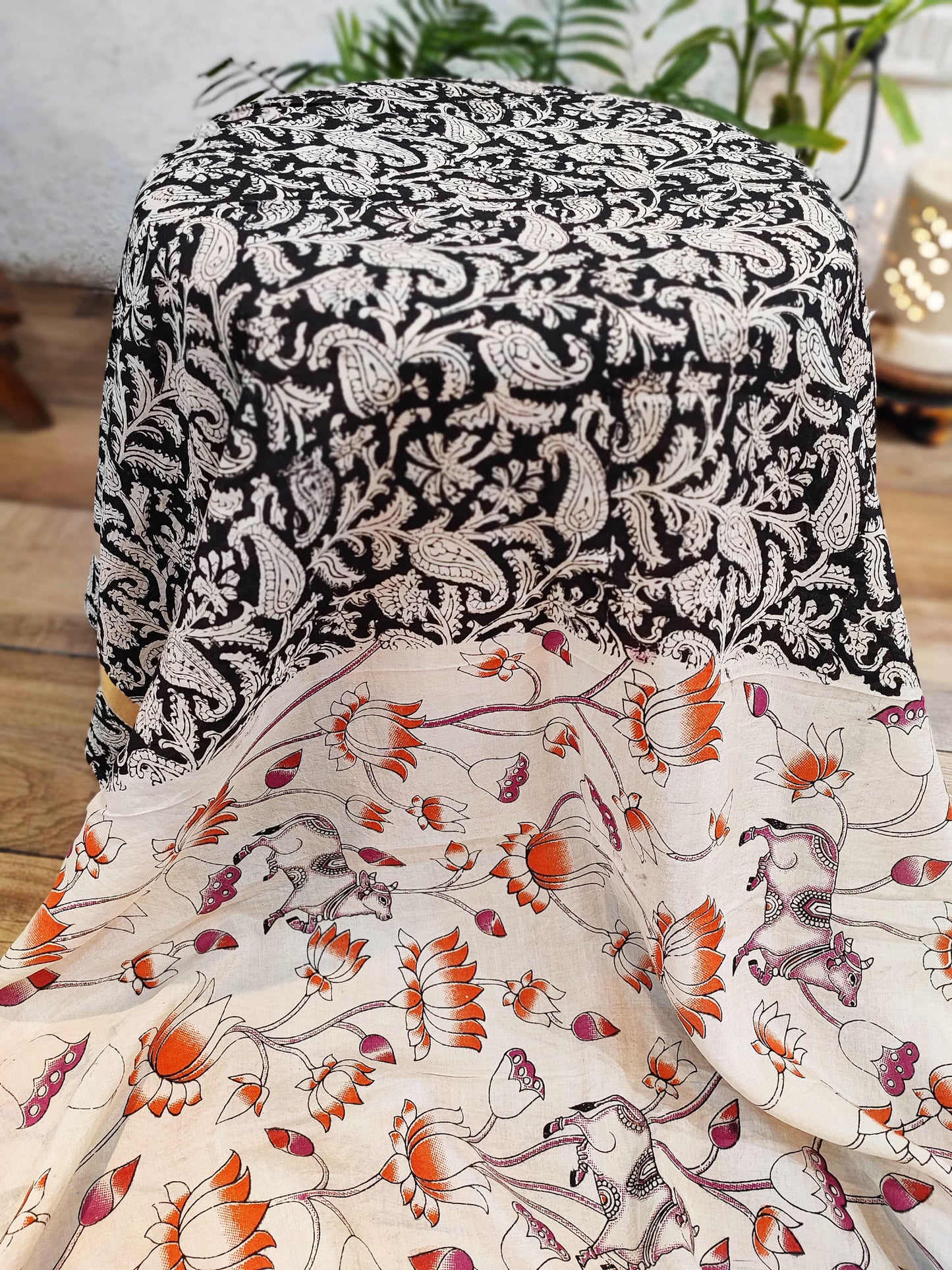 Kalamkari Print Cotton Silk Saree