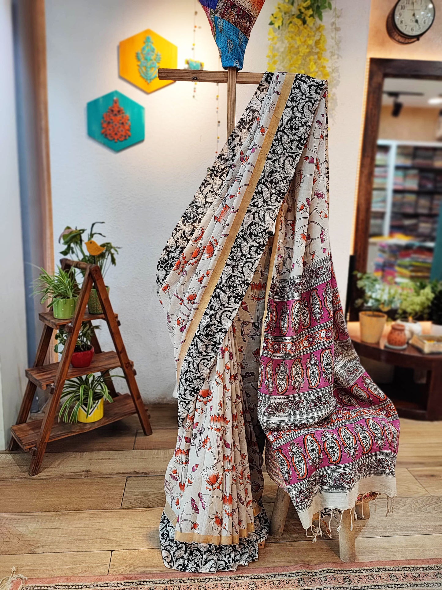 Kalamkari Print Cotton Silk Saree