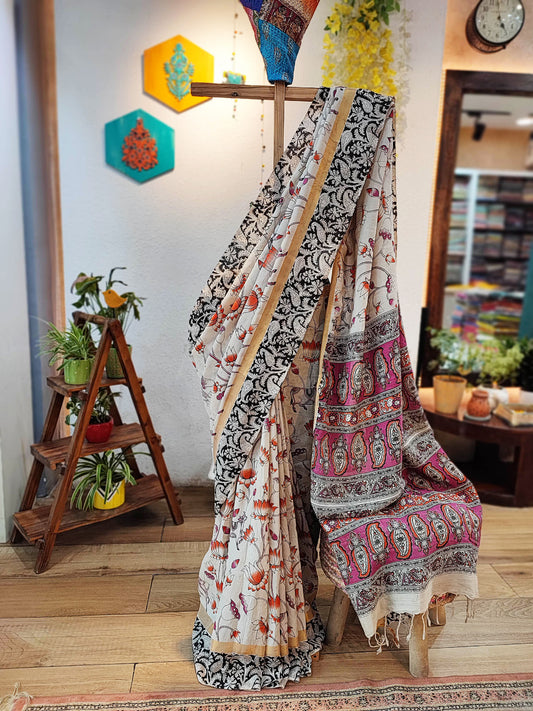 Kalamkari Print Cotton Silk Saree
