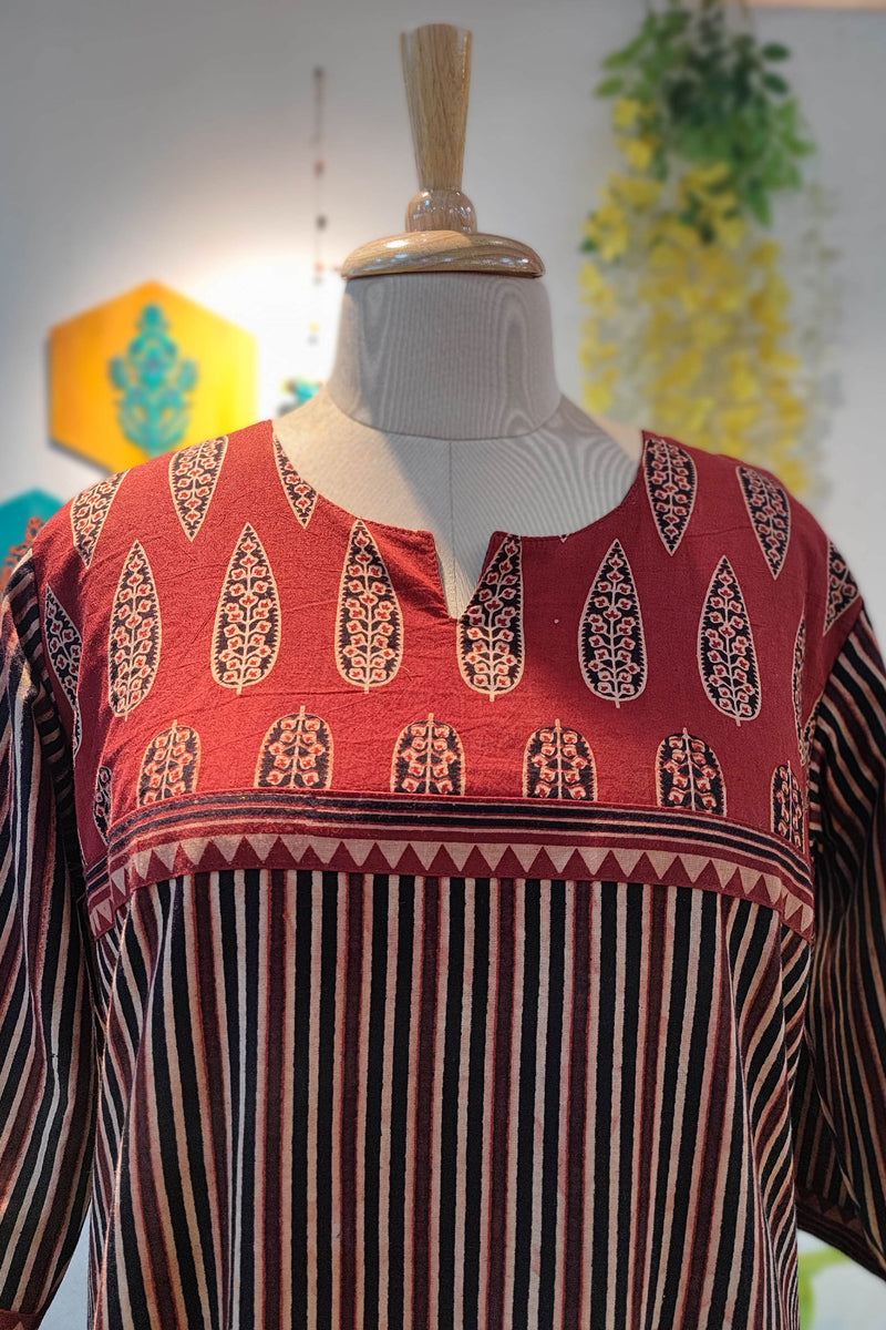 Ajrakh Handblock Print Pure Cotton Kurta