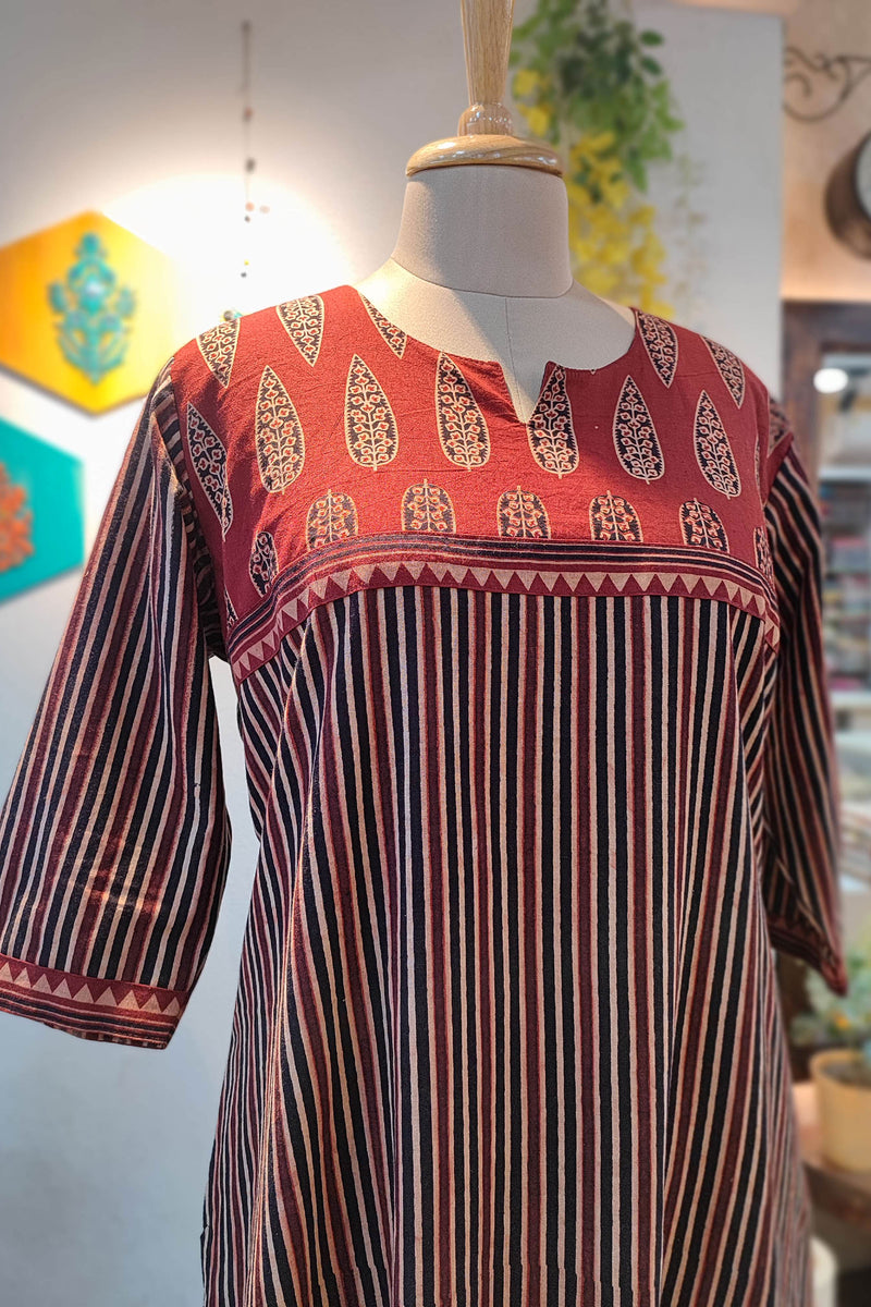 Ajrakh Handblock Print Pure Cotton Kurta