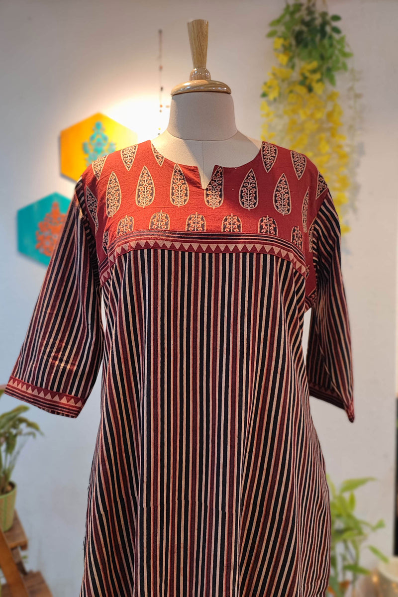 Ajrakh Handblock Print Pure Cotton Kurta