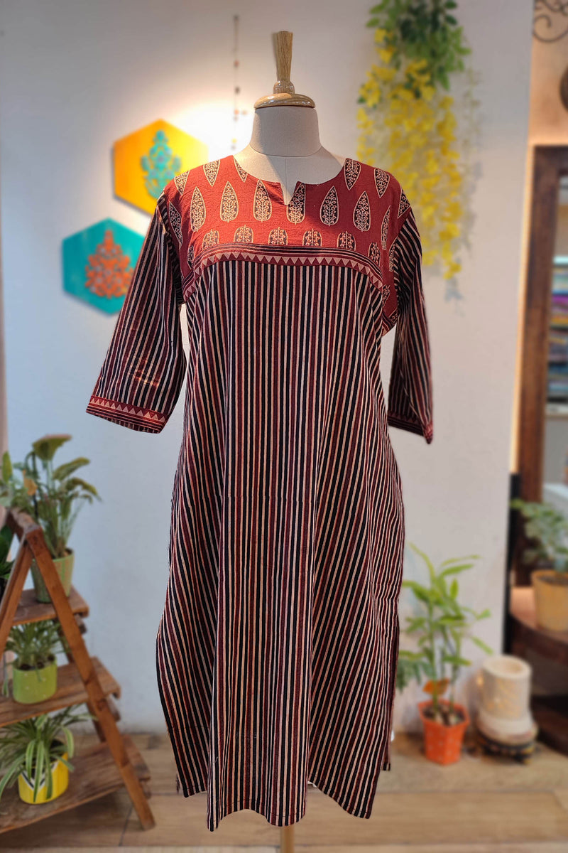Ajrakh Handblock Print Pure Cotton Kurta