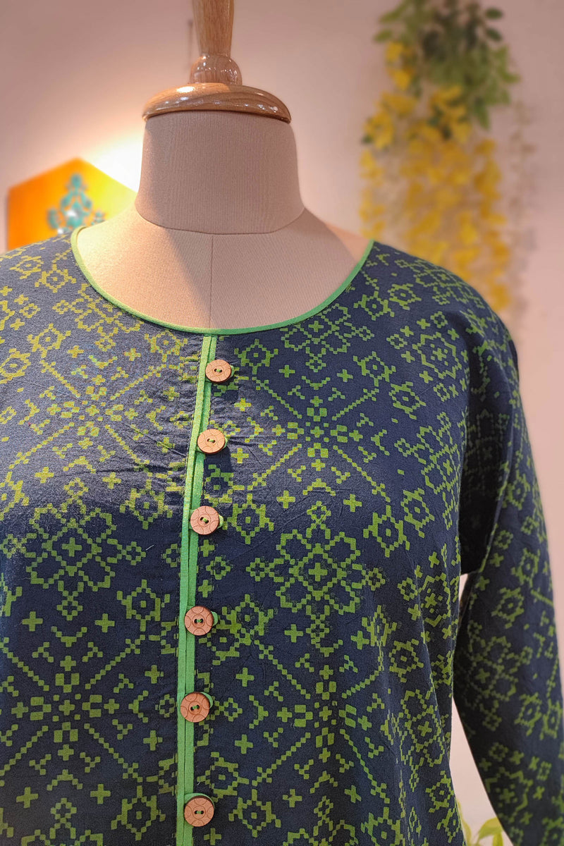 Ajrakh Handblock Print Pure Cotton Kurta