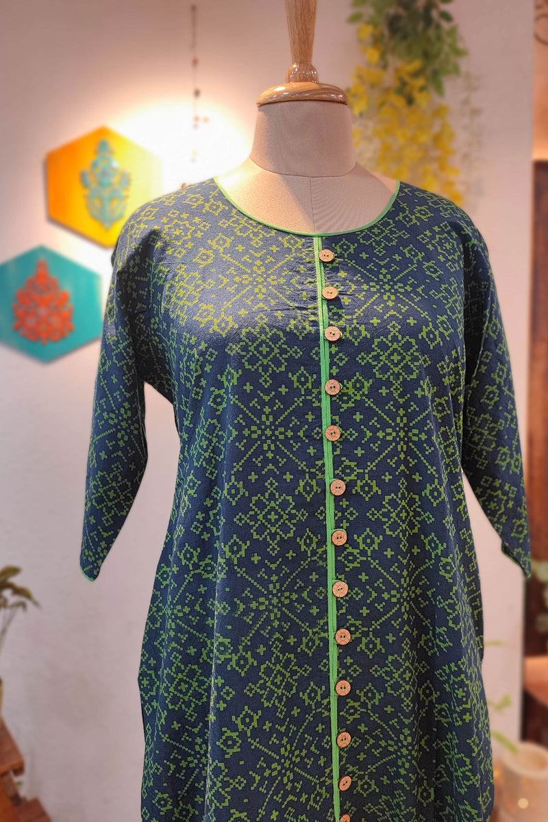 Ajrakh Handblock Print Pure Cotton Kurta