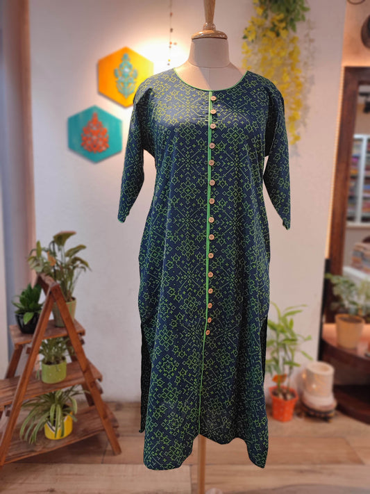 Ajrakh Handblock Print Pure Cotton Kurta