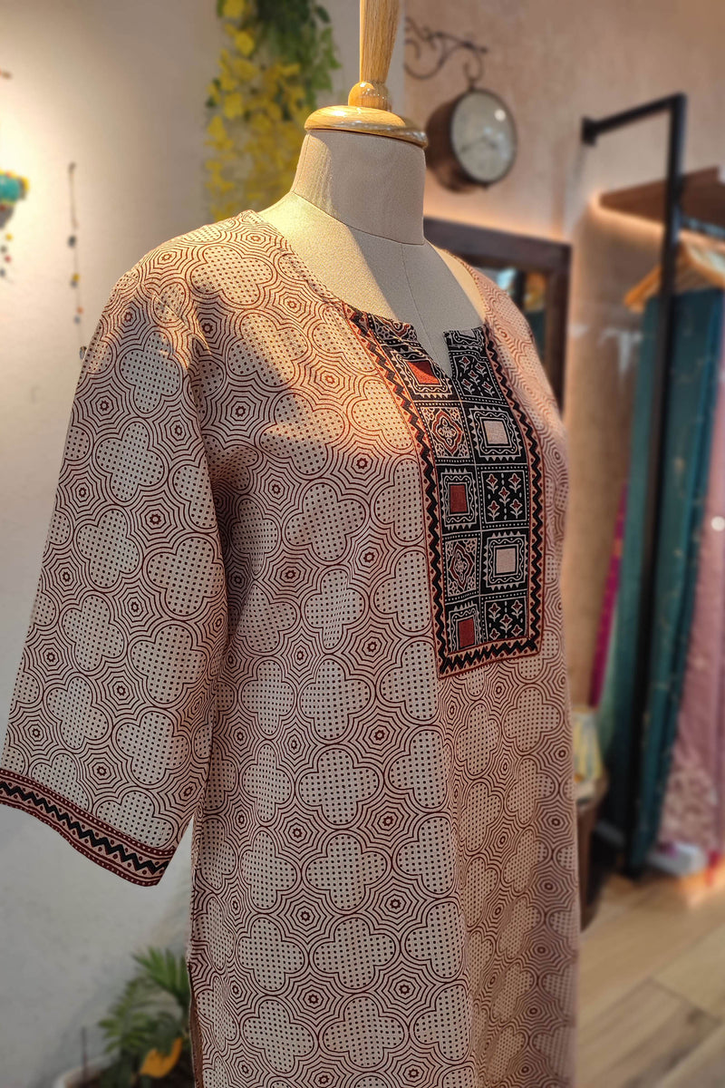 Ajrakh Handblock Print Pure Cotton Kurta