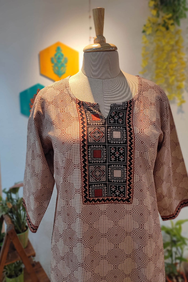 Ajrakh Handblock Print Pure Cotton Kurta