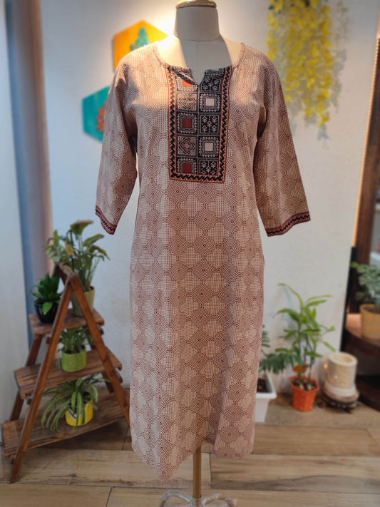 Ajrakh Handblock Print Pure Cotton Kurta