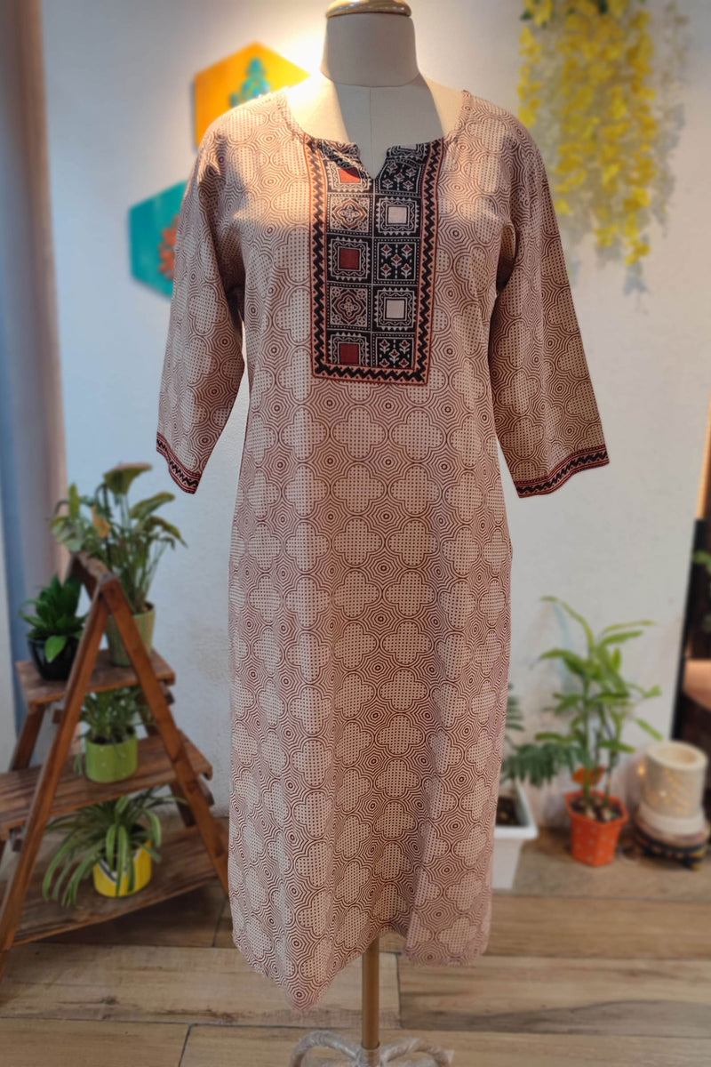 Ajrakh Handblock Print Pure Cotton Kurta