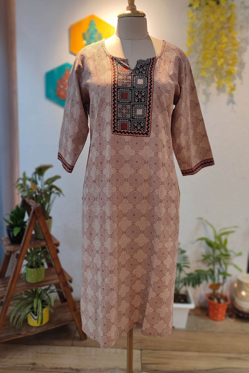 Ajrakh Handblock Print Pure Cotton Kurta