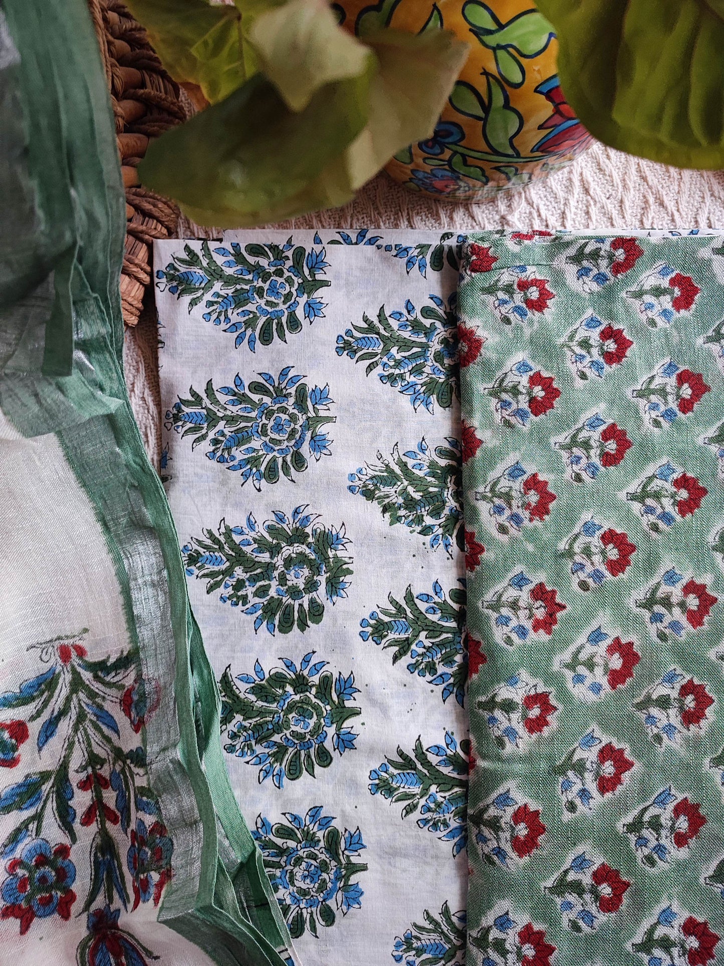 Handblock linen Pure Cotton Suit