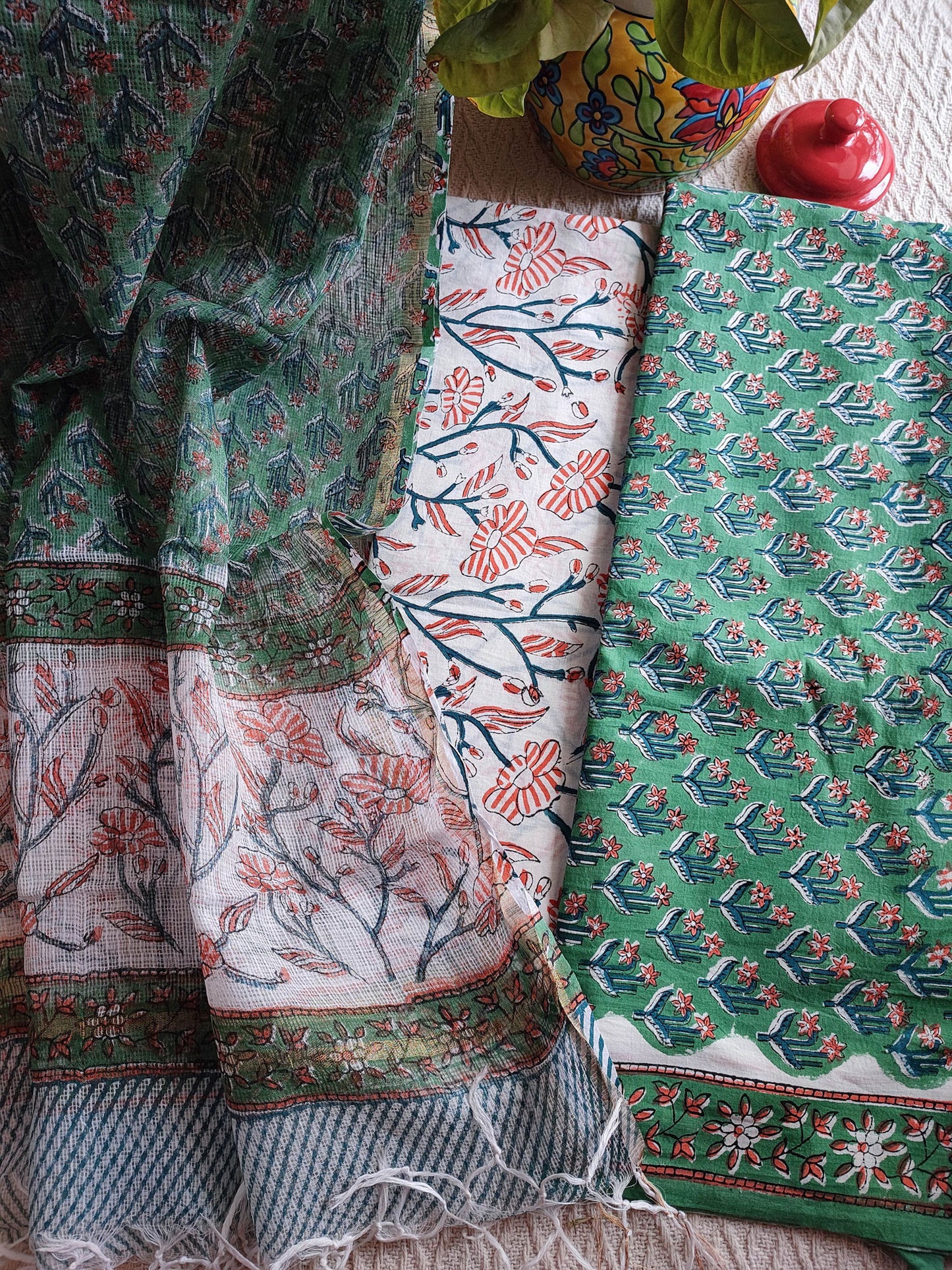 Handblock Print Pure Cotton Suit
