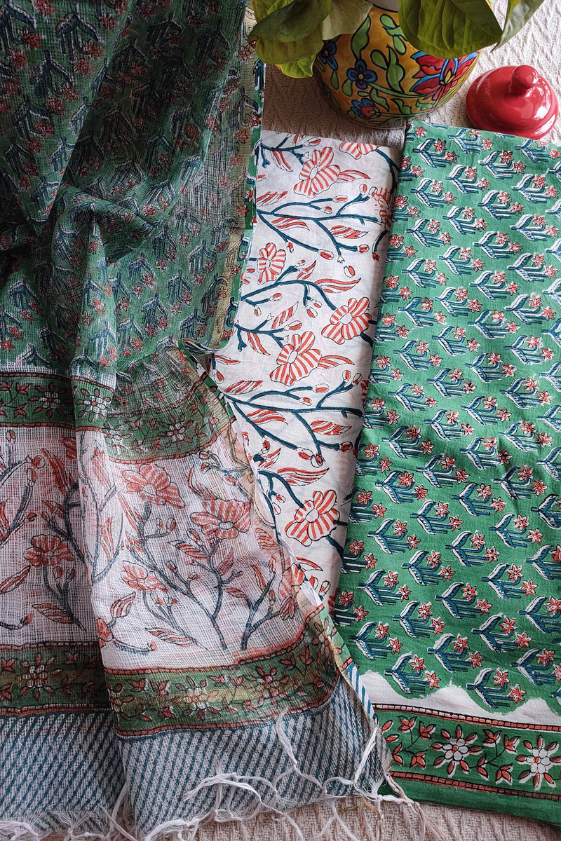 Handblock Print Pure Cotton Suit