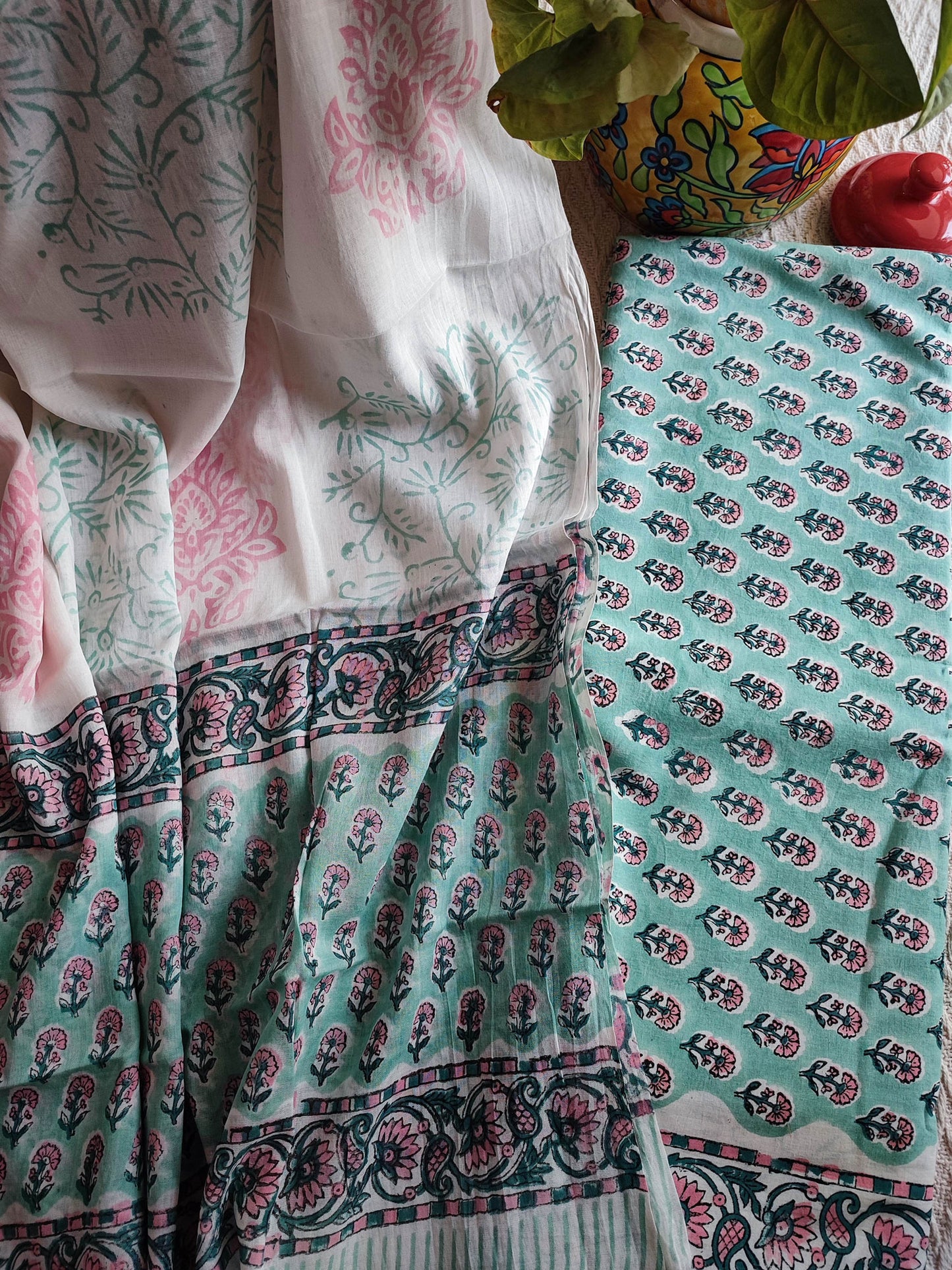 Handblock Print Pure Cotton Suit