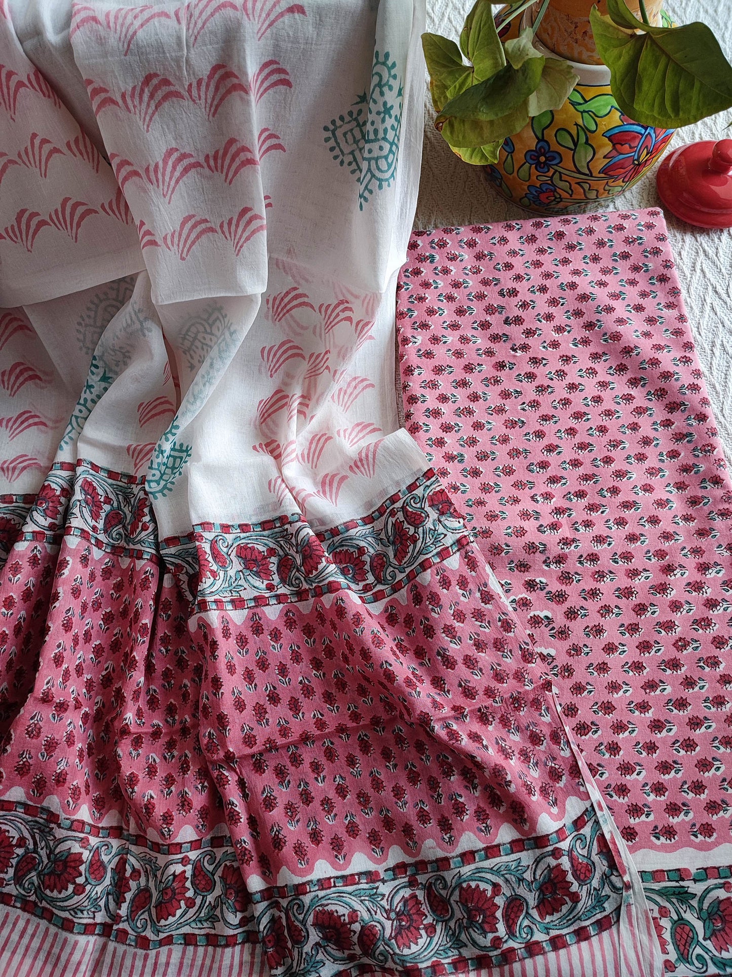 Handblock Print Pure Cotton Suit