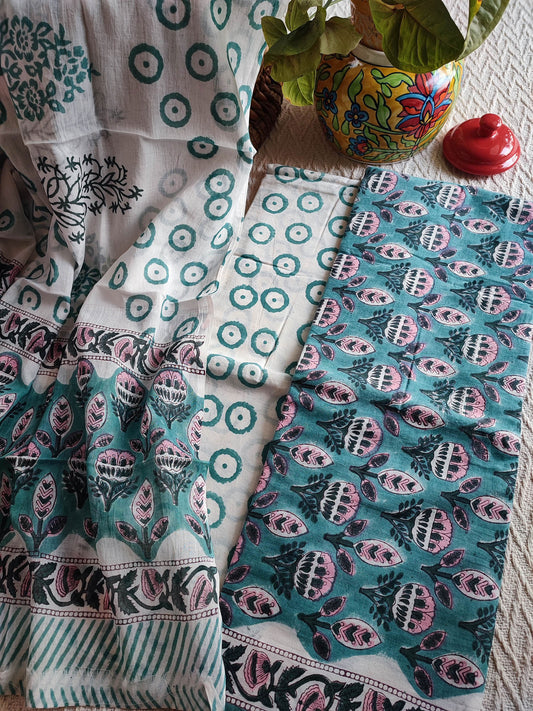 Handblock Print Pure Cotton Suit