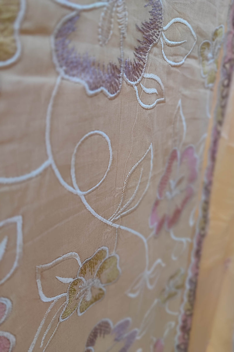 Cotton Suit with cotton Bottom and chiffon dupatta