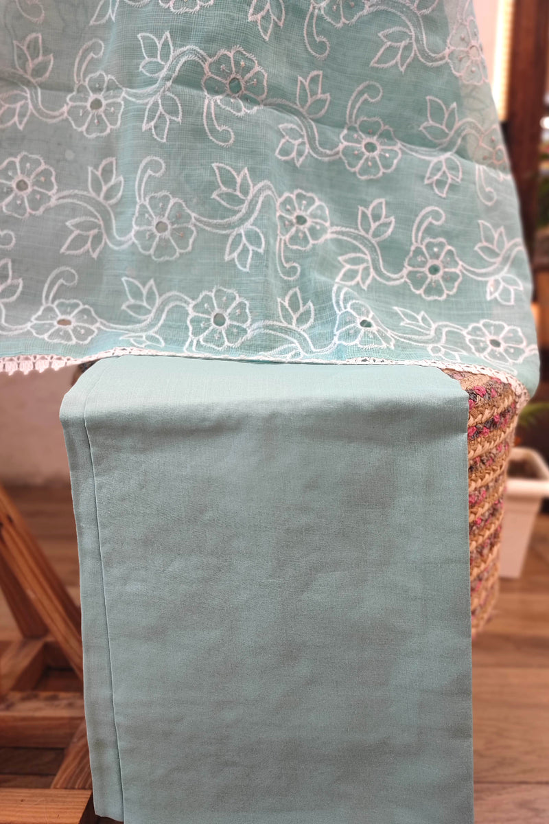 Kota linen Suit with cotton bottom and kota linen Dupatta