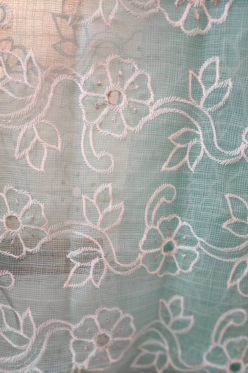 Kota linen Suit with cotton bottom and kota linen Dupatta