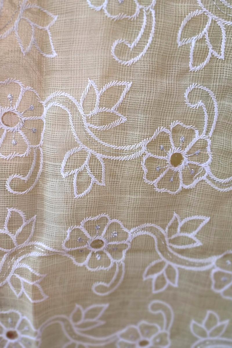 Kota linen Suit with cotton bottom and kota linen Dupatta