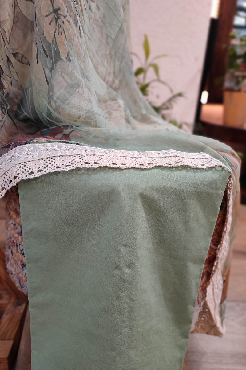 Cotton Suit with Premium Cotton Bottom and Pure Chiffon Dupatta