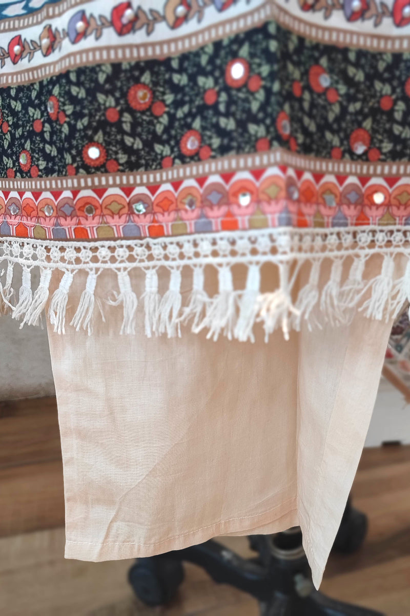 Off-White  Cotton Suit Set with cotton pant & Cotton Dupatta