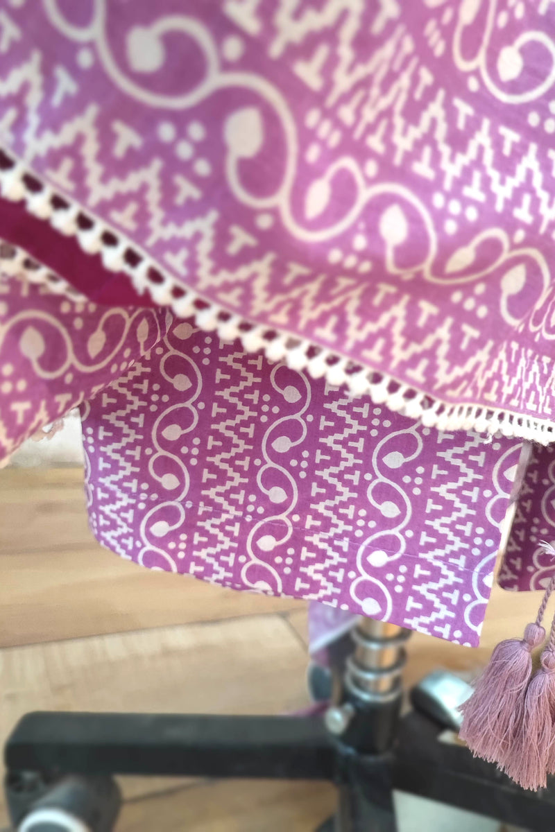 Lavender Pure  Cotton Suit sat with cotton pant and cotton Dupatta