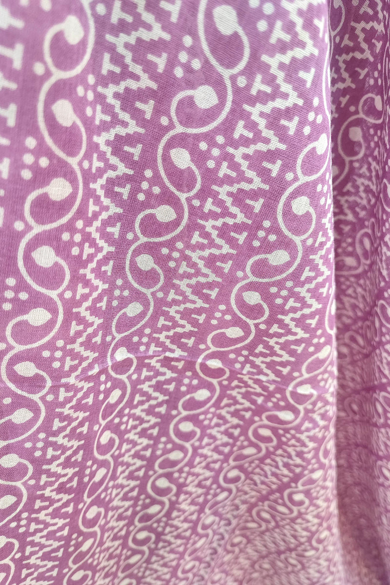 Lavender Pure  Cotton Suit sat with cotton pant and cotton Dupatta