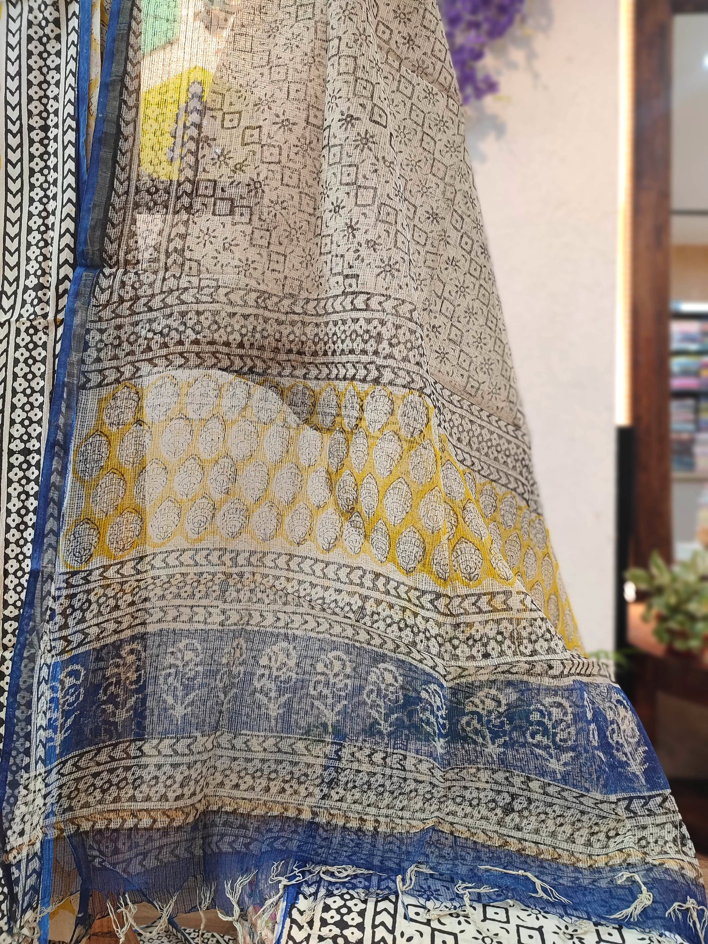 Cotton Suit with Cotton Bottom & Kota Doria Dupatta