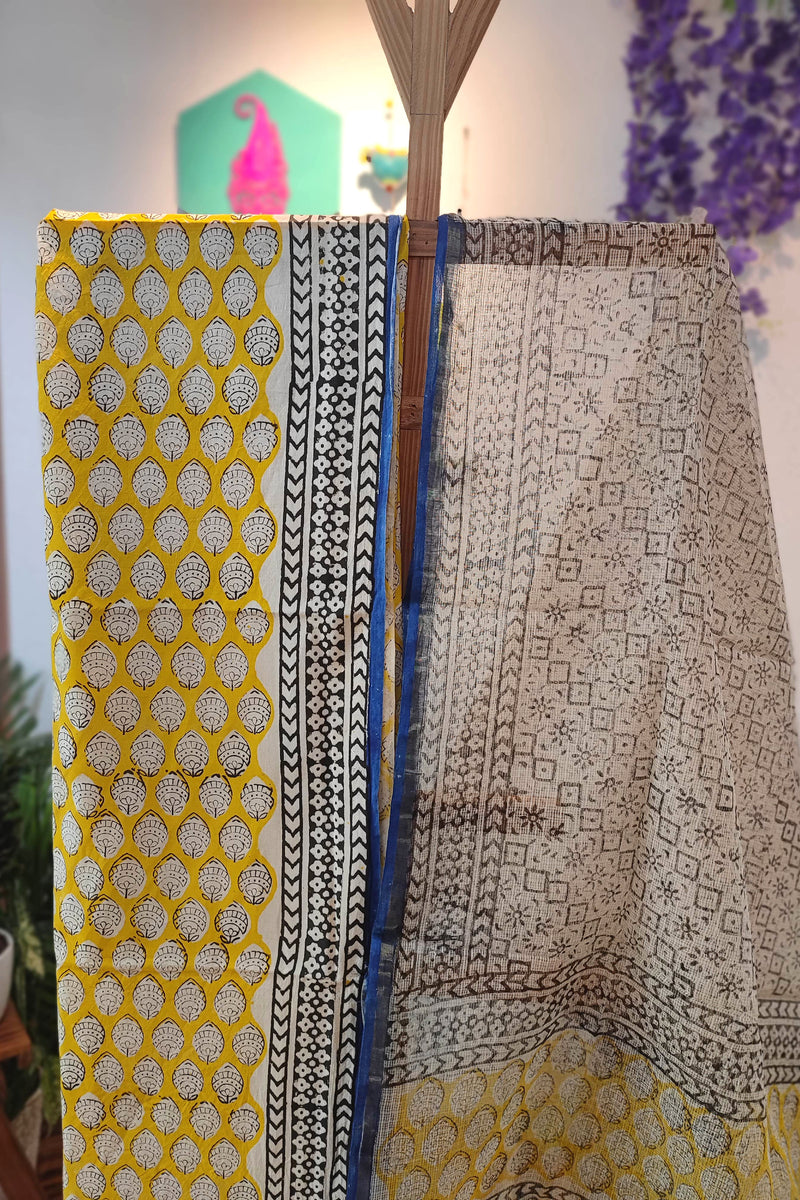 Cotton Suit with Cotton Bottom & Kota Doria Dupatta