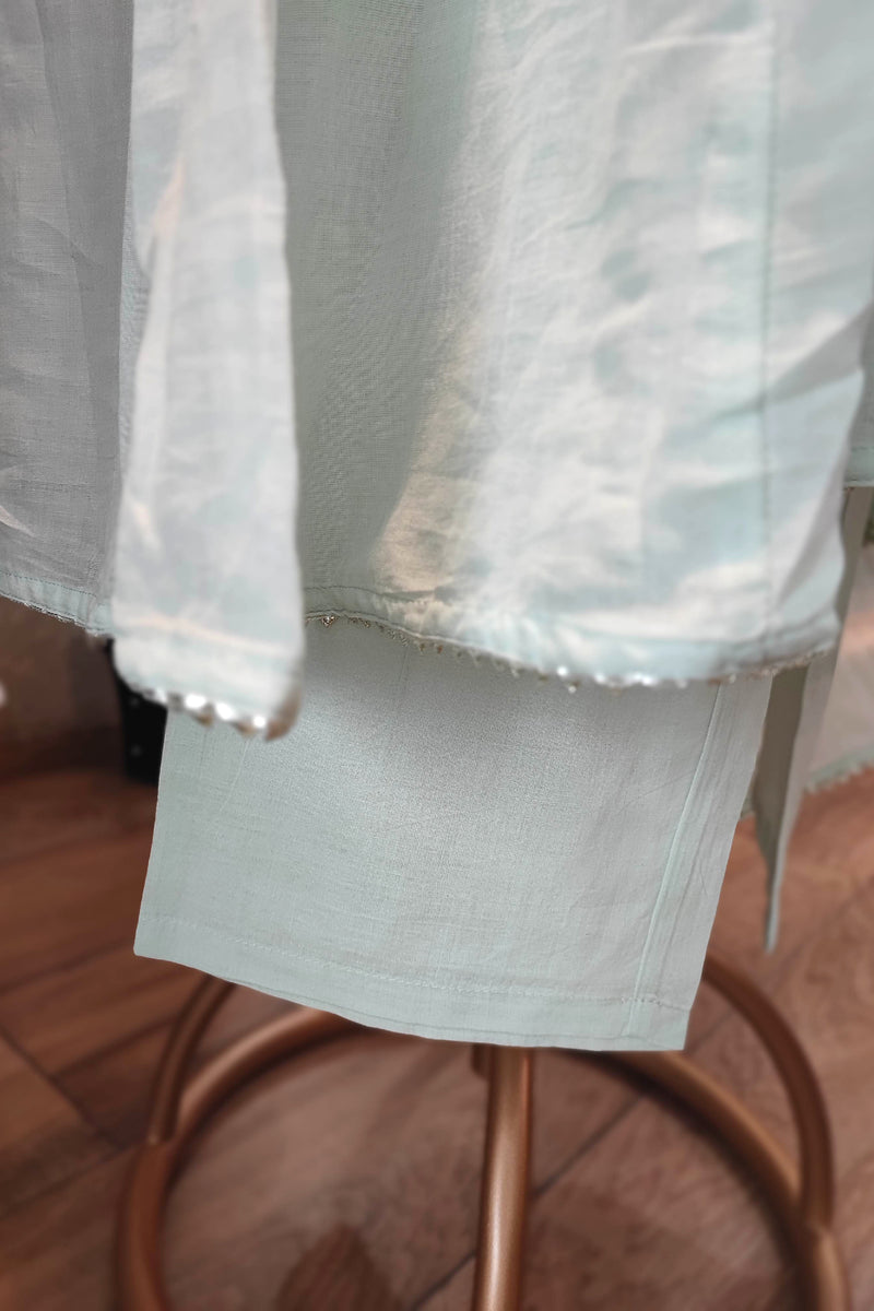 Mulmul Kurta Set with Dupatta – Hand Embroidered  Work with Ethnic Wear