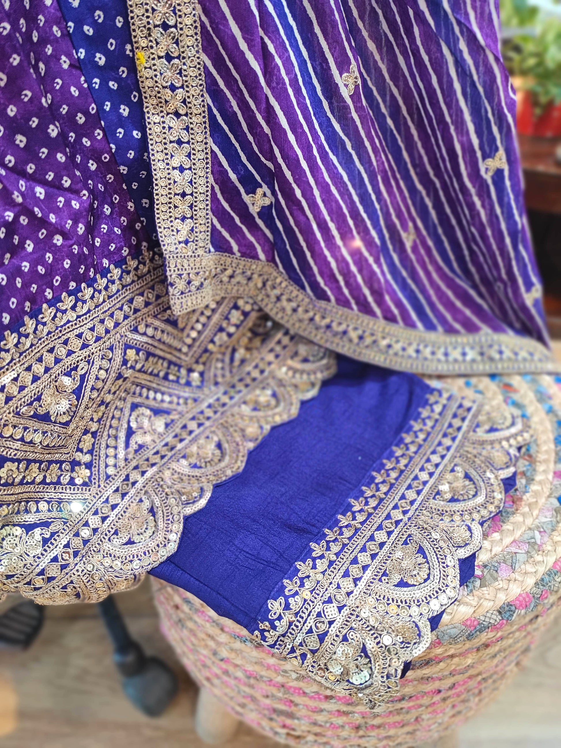 Bandhani Soft Crepe Kurta with Gota Patti & Georgette Dupatta