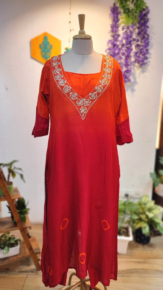 Buy Ombre Crepe Silk Partywear Suit with Handwork