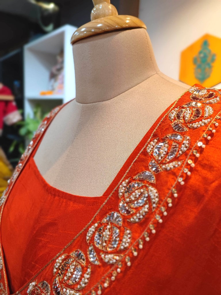 Buy Ombre Crepe Silk Partywear Suit with Handwork