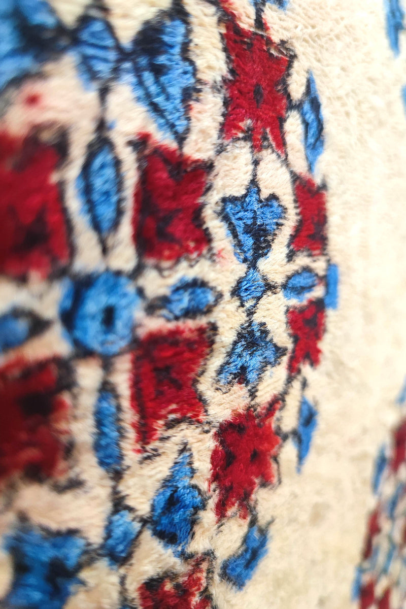 Cream Velvet Unstitched Suit Material with Mandala Motifs