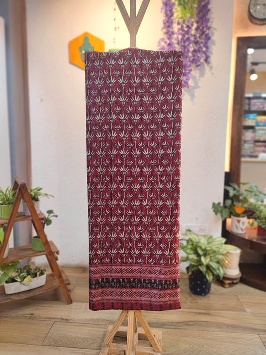 Maroon Velvet Unstitched Suit Material 