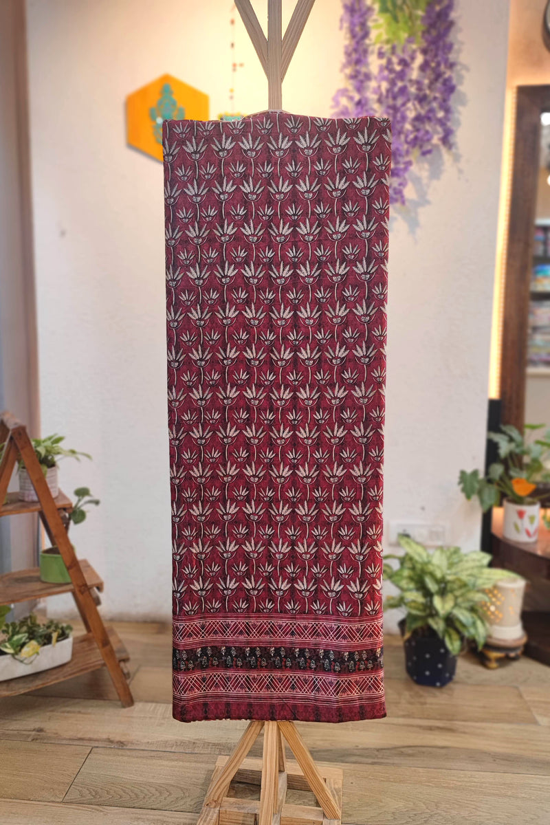 Maroon Velvet Unstitched Suit Material 