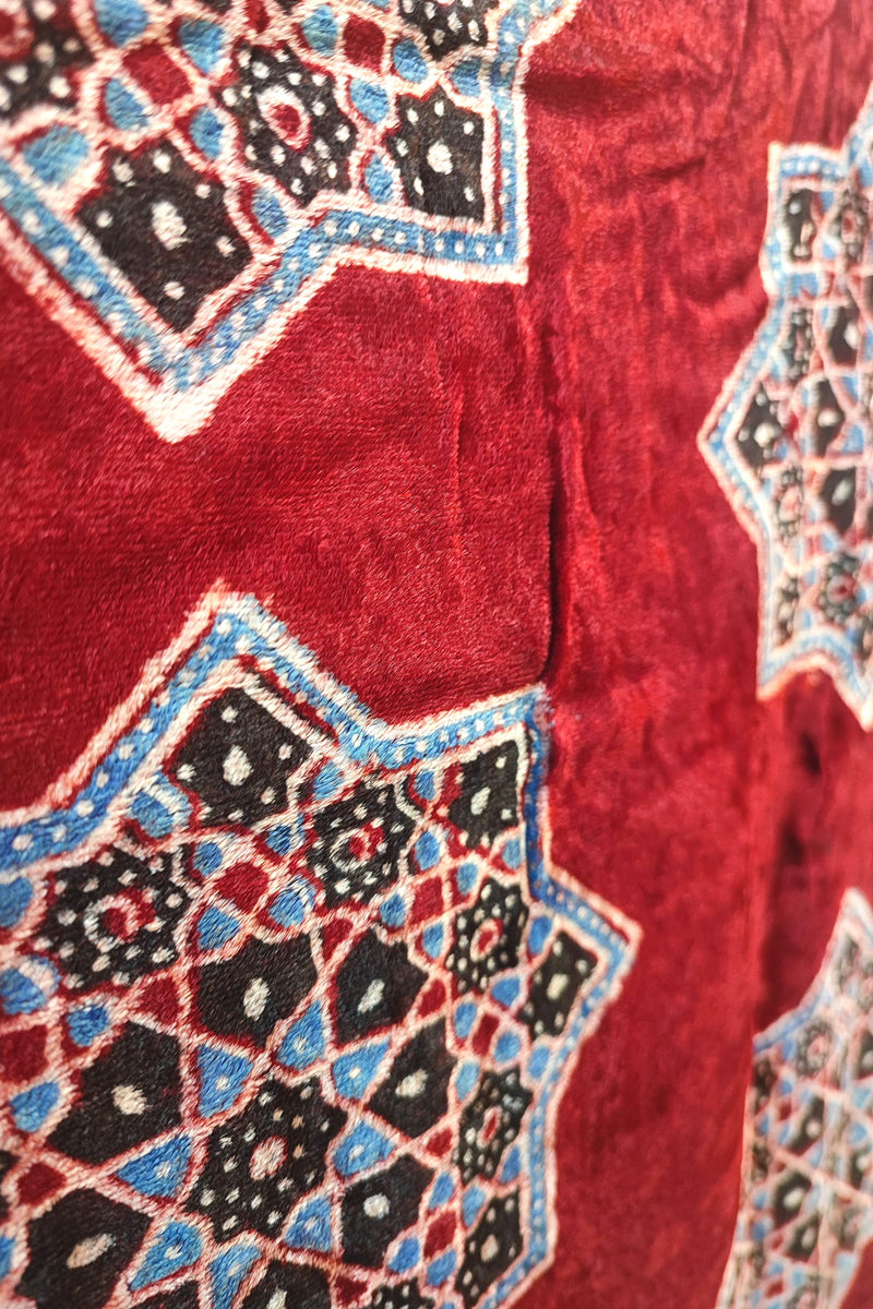 Wine Maroon Velvet Unstitched Suit Material 