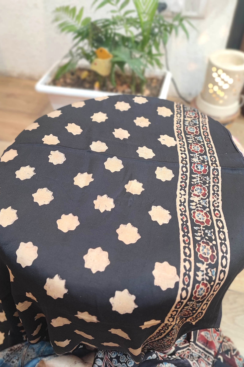 Multicolor Kalamkari Print Modal Silk Saree with Heritage Pallu