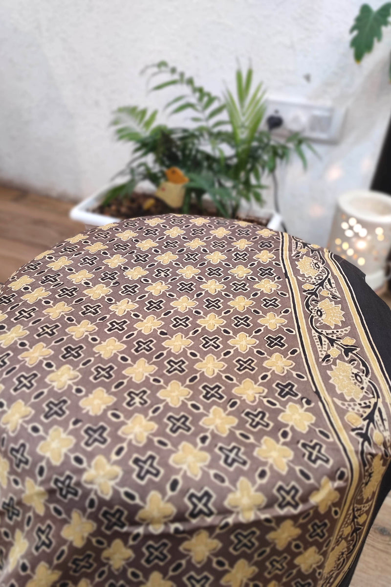 Brown Modal Silk Saree with Golden Pallu | Soft Modal Silk Saree