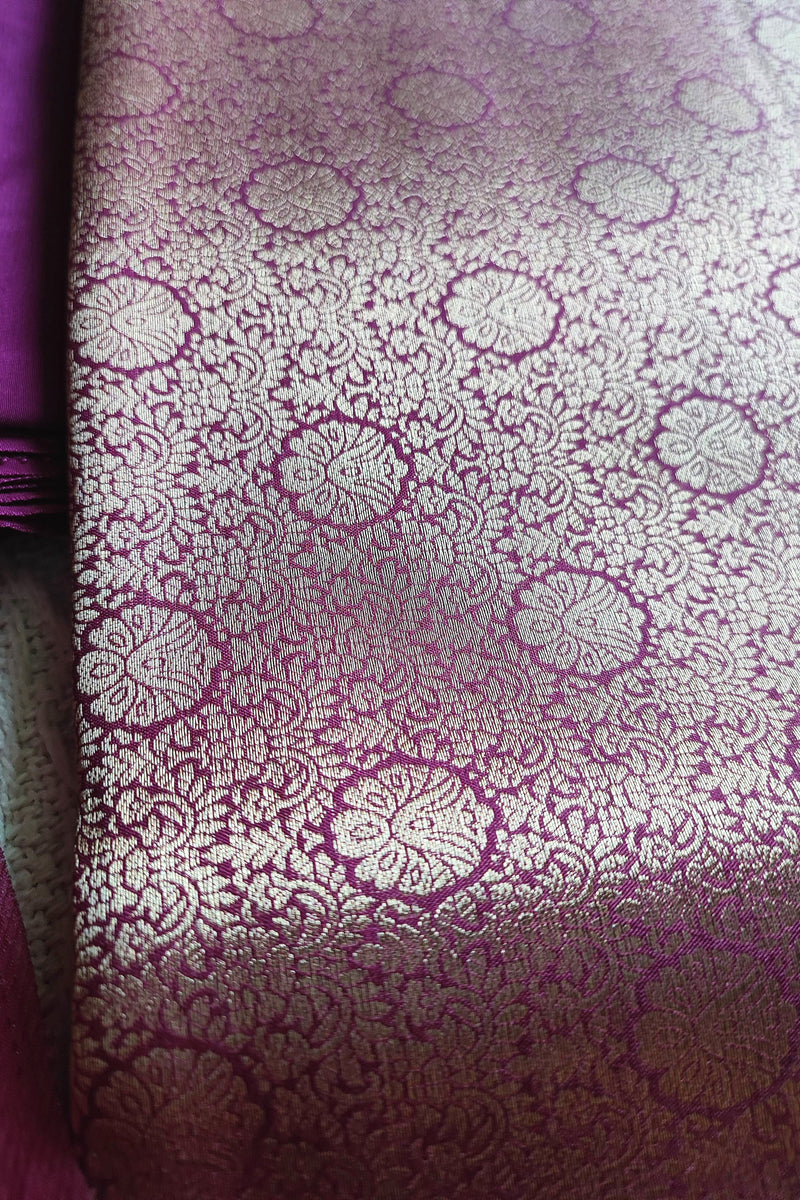 Organza dupatta with woven zari border in pink tone