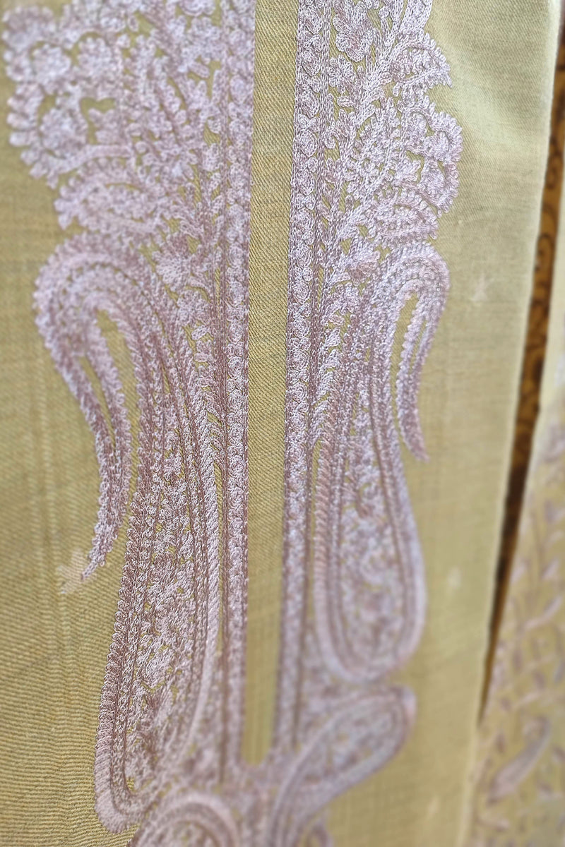 Olive Green Embroidered Woolen Suit | Premium Winter Dress Material