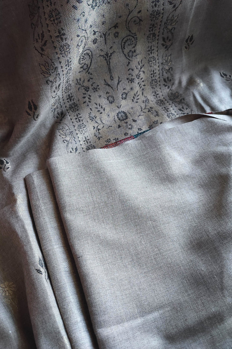 Silver Grey Woven Woolen Suit | Premium Kani Style Winter Wear