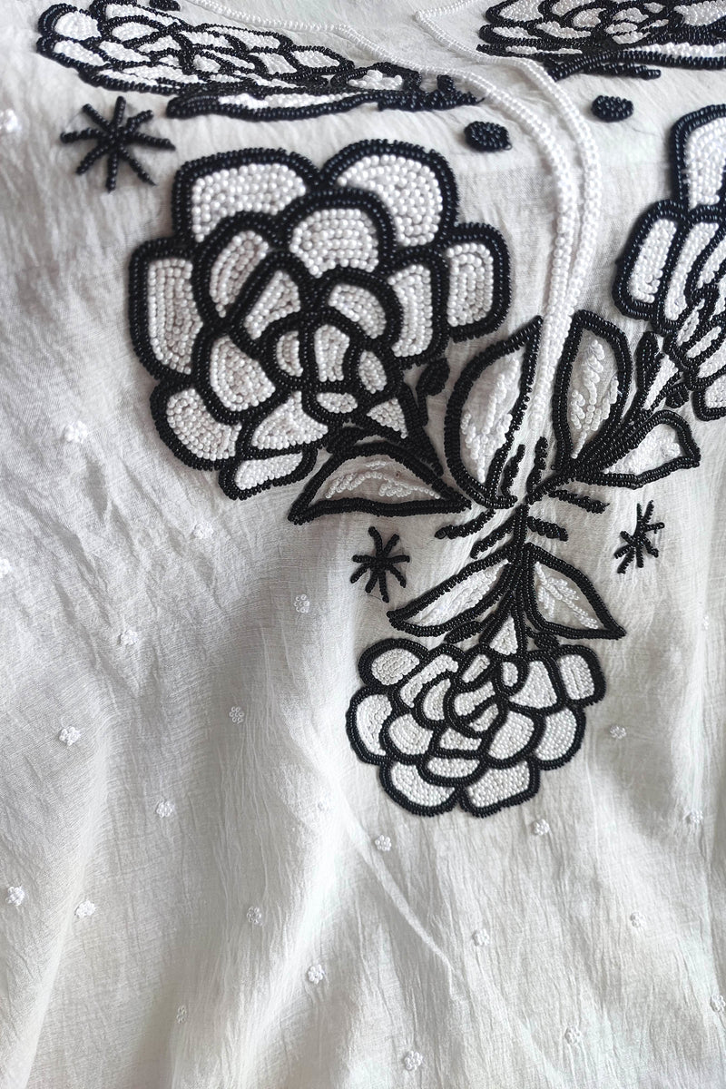White Mul Chanderi Silk Lucknowi Kurta Suit Material with fine Pearl Work Neck, Dupatta & Cotton Bottom