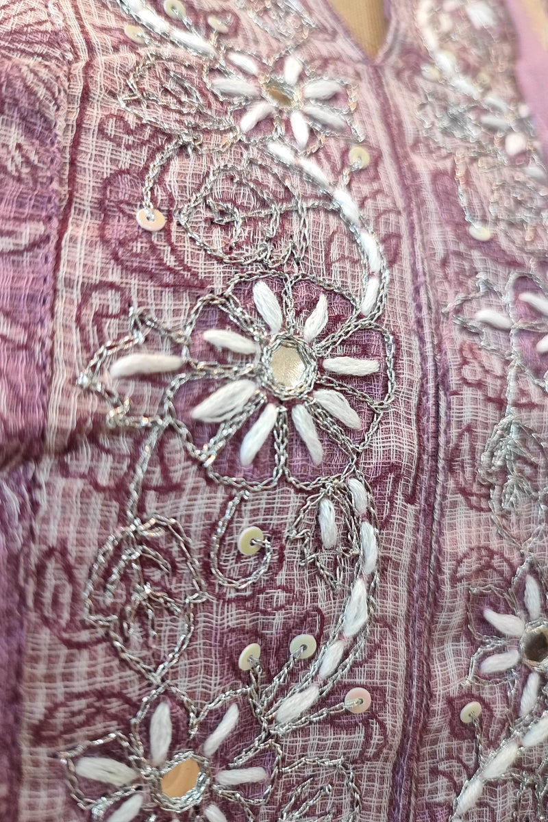 Kota Printed Ready-Made Suit Set for Women with Dupatta (Lavender Purple)