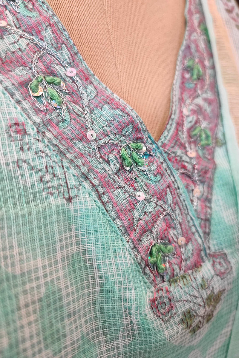 Kota Printed Ready-Made Suit Set for Women with Dupatta (Mint Green)