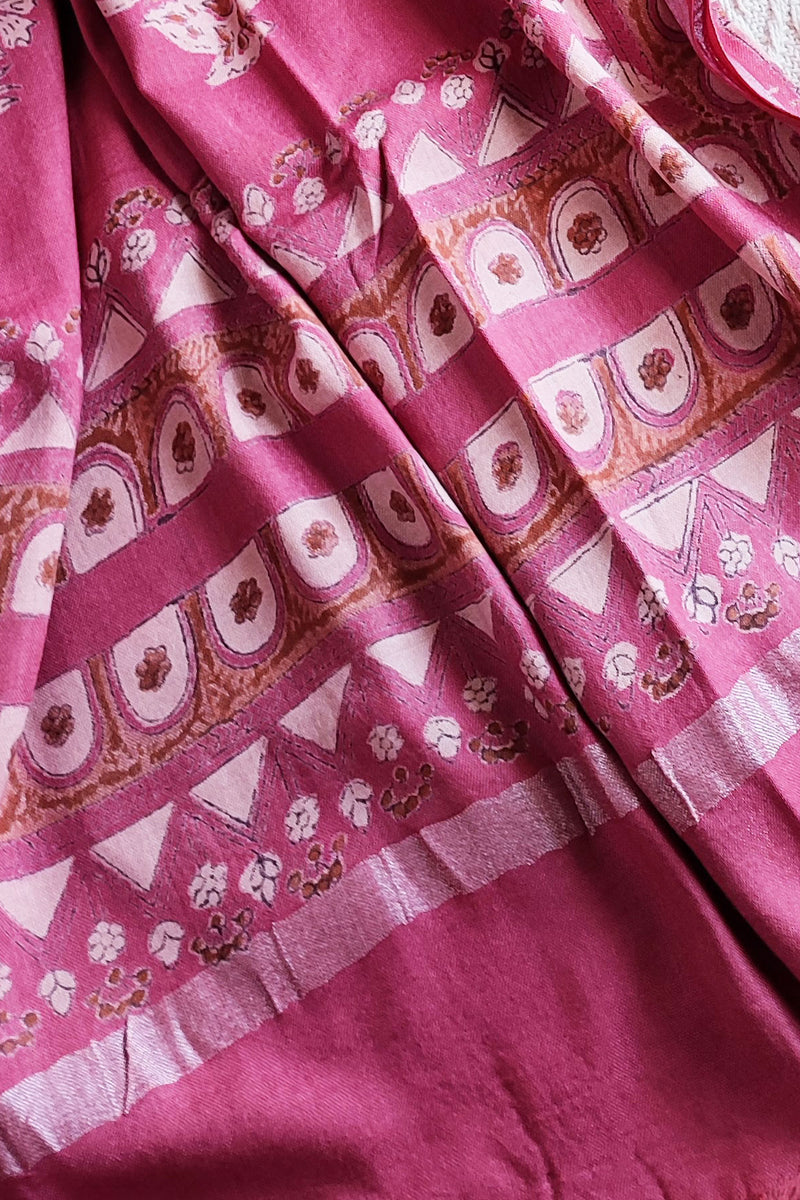 Rogue Pink Vanaspati Cotton Suit Set with Linen Dupatta