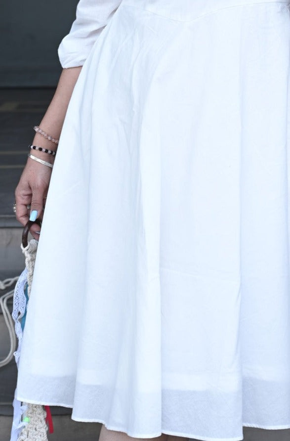 White Pure Cotton Mulmul Dress