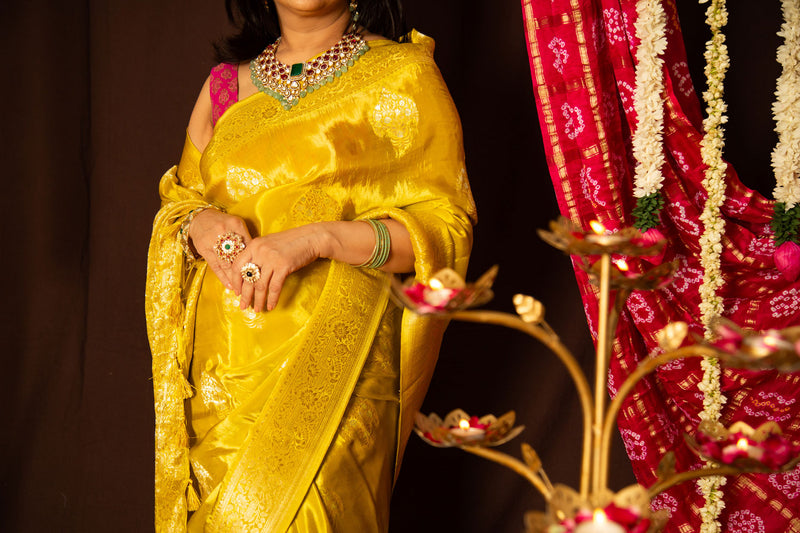 Lightweight Crepe Silk Saree with Banarasi Border